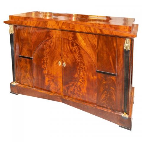 French_Empire_Flame_Mahogany_Cabinet