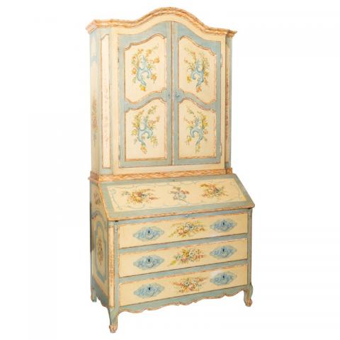 Painted_Italian_Secretary_Bookcase