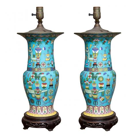 Pair_of_19th_Century_Cloisonn_Lamps