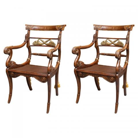 Pair_of_19th_Century_English_Regency_Mahogany_Arm_Chairs