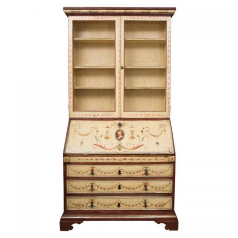 Venetian_Painted_Secretary_Bureau_Bookcase